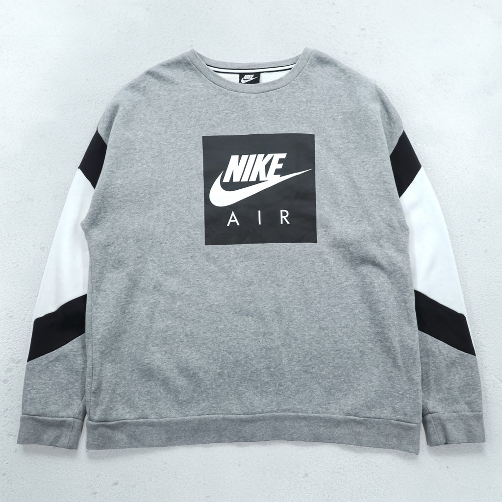 NIKE ボックスロゴ スウェット トレーナー XL グレー サイドジップ スリット CD9220-063