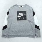 NIKE ボックスロゴ スウェット トレーナー XL グレー サイドジップ スリット CD9220-063