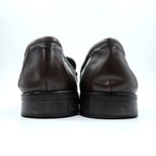 Vintage Italian Bologna Construction Tassel Loafers Dark Brown Leather Shoes Size 44 Made in Italy Dress