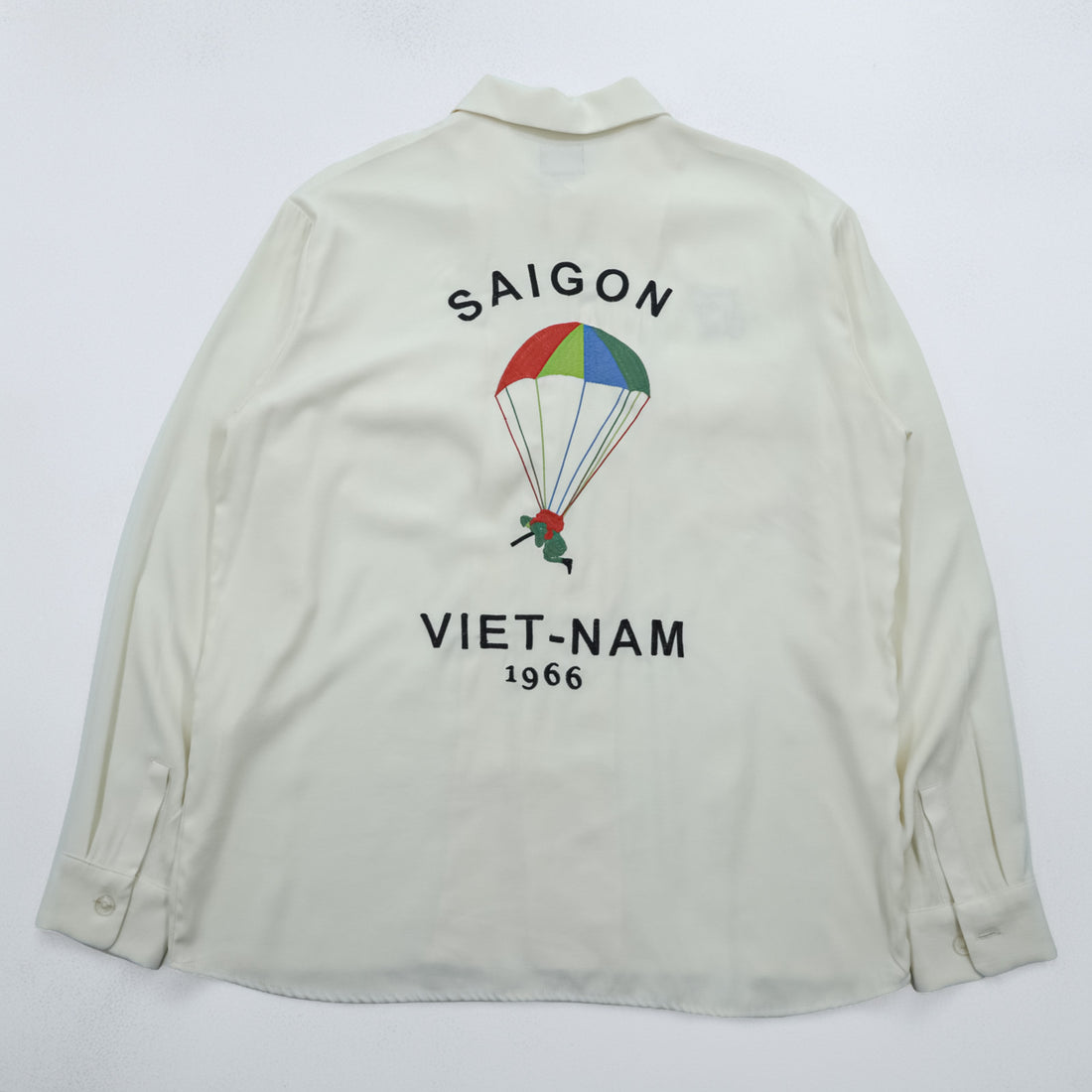 HOUSTON Souvenir Shirt, Vietnam Shirt, Size L, White, 41157, VIET-NAM, Parachute, Military, U.S.M.C.