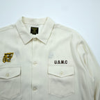 HOUSTON Souvenir Shirt, Vietnam Shirt, Size L, White, 41157, VIET-NAM, Parachute, Military, U.S.M.C.