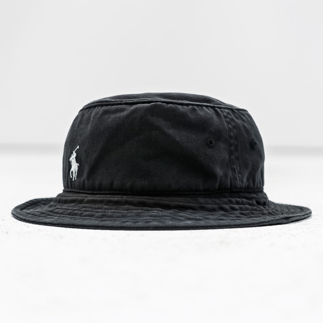 Polo Ralph Lauren 90s Bucket Hat, Black, Small Pony Embroidery