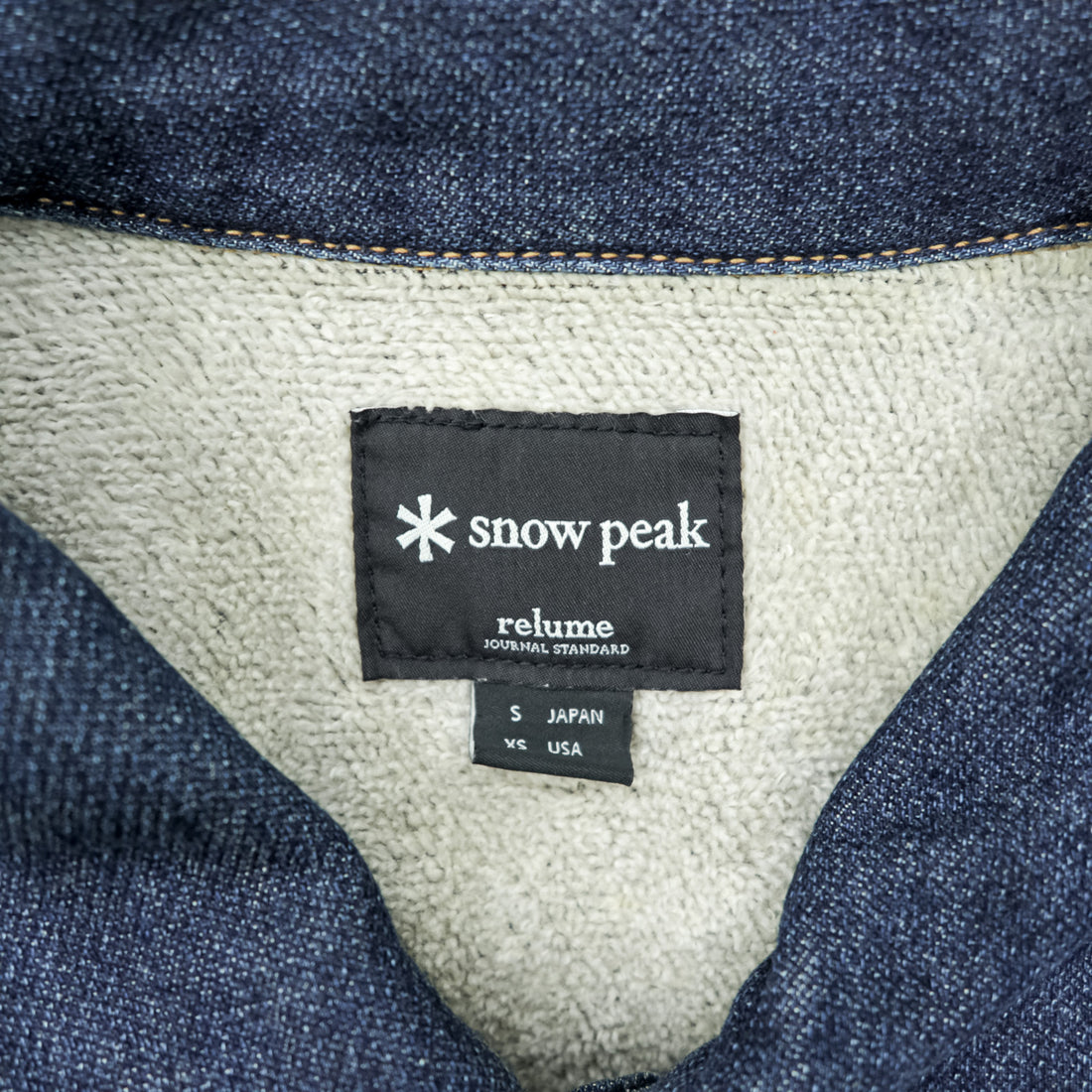 Snow Peak x Journal Standard Relume Denim Jacket Indigo Pile Lined Trucker Japan JSR-JK-16AU003 Size S