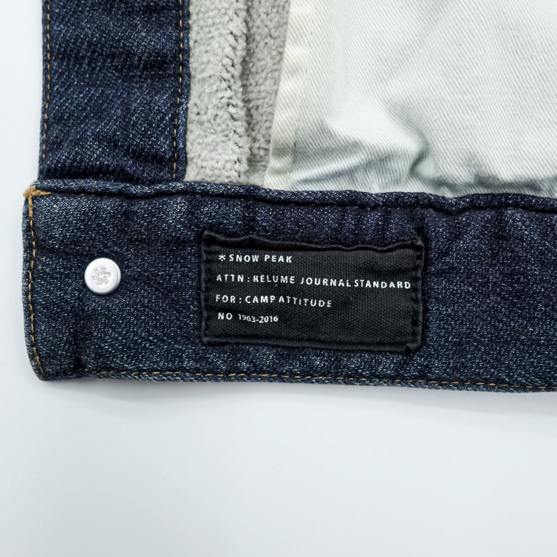 Snow Peak x Journal Standard Relume Denim Jacket Indigo Pile Lined Trucker Japan JSR-JK-16AU003 Size S