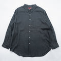 Merona 100% Linen Long Sleeve Button Up Shirt Dark Gray Black XL Regular Collar Pocket