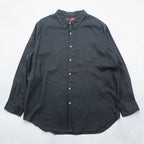 Merona 100% Linen Long Sleeve Button Up Shirt Dark Gray Black XL Regular Collar Pocket