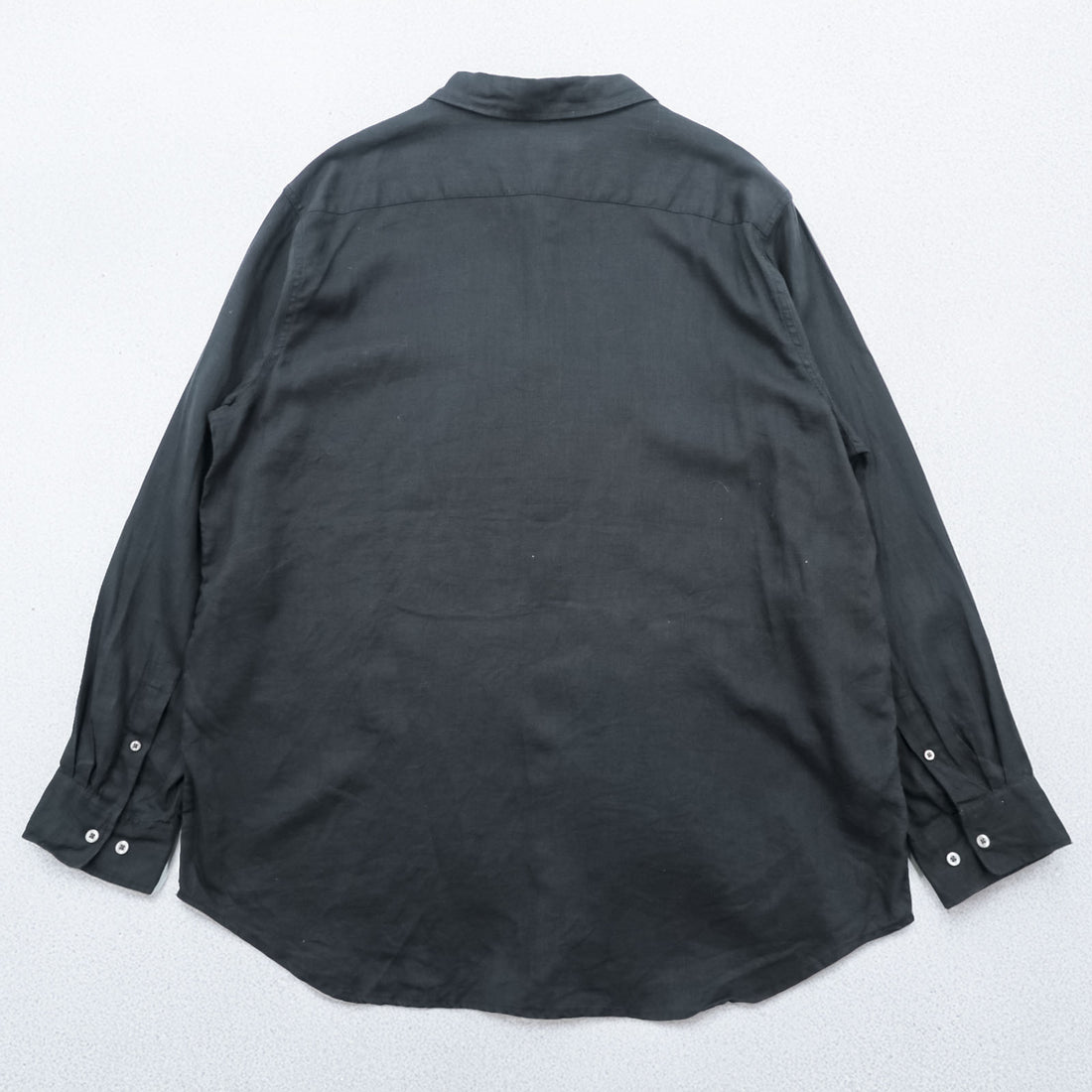 Merona 100% Linen Long Sleeve Button Up Shirt Dark Gray Black XL Regular Collar Pocket