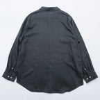 Merona 100% Linen Long Sleeve Button Up Shirt Dark Gray Black XL Regular Collar Pocket