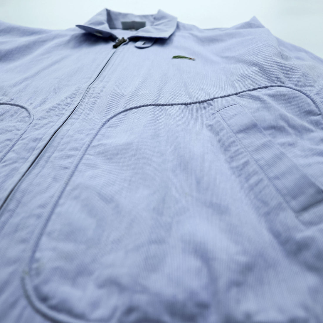 CHEMISE LACOSTE 90年代 日本製 スウィングトップ ハリントンジャケット M ブルー チンストラップ コットン