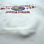 BUZZ RICKSON'S 前V スウェット トレーナー M ホワイト 1940s Flying Skull 85th Ftr Squadron 日本製