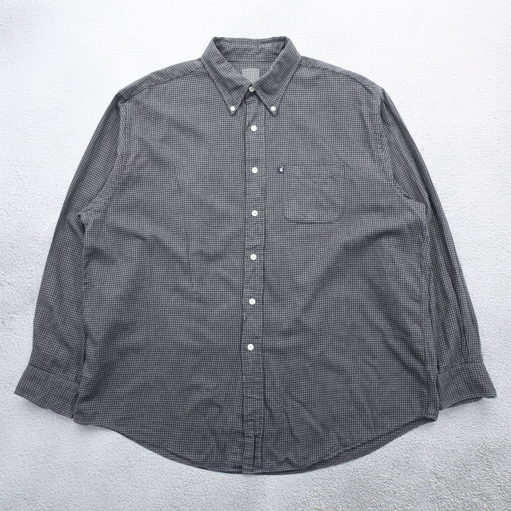 Brooks Brothers button-down shirt, size XL, checked, gray, black.