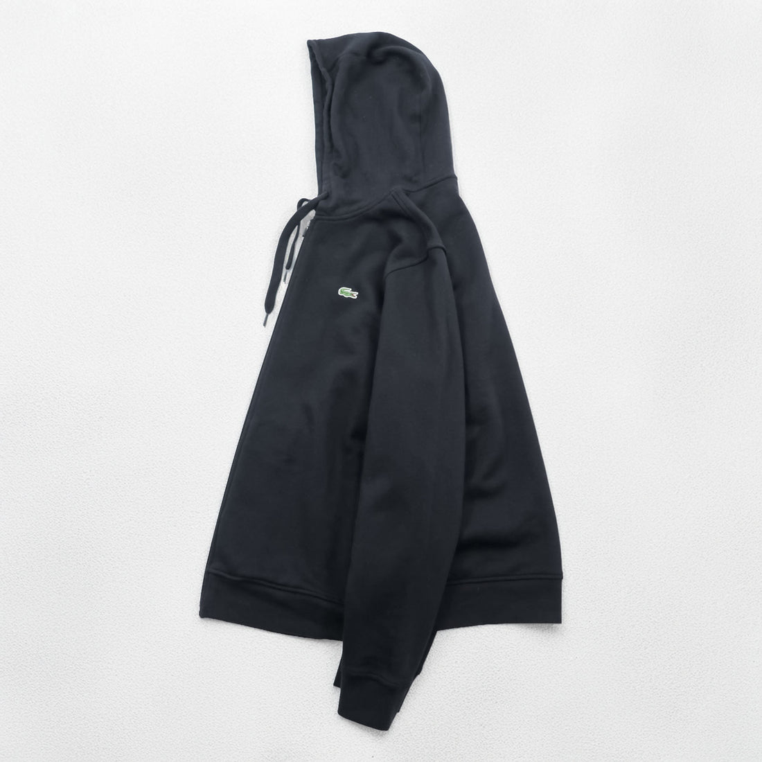 LACOSTE Zip Up Hoodie XL and up, with a single logo, black, SPORT