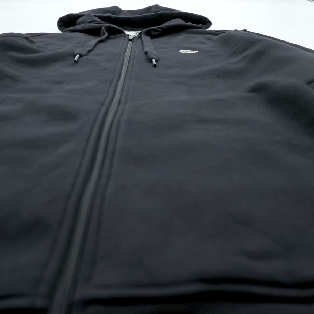 LACOSTE Zip Up Hoodie XL and up, with a single logo, black, SPORT