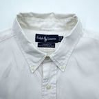 Ralph Lauren 90年代 オックスフォード ボタンダウンシャツ XL ホワイト YARMOUTH スモールポニー 刺繍 ロゴ