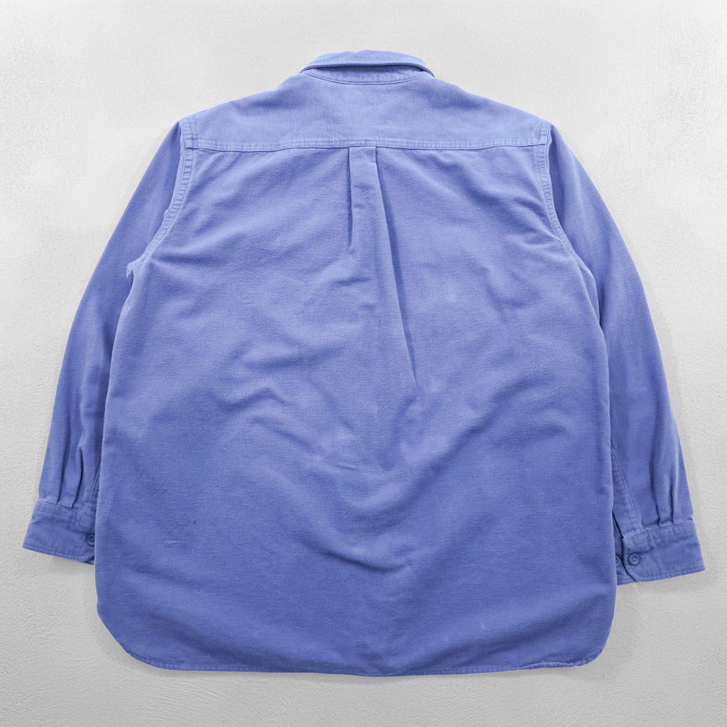 L.L.Bean Chamois Shirt Flannel Shirt XL Blue MT03