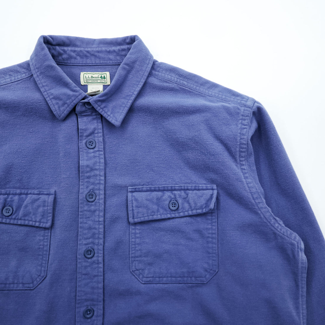 L.L.Bean Chamois Shirt Flannel Shirt XL Blue MT03