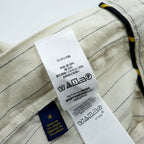 Polo Ralph Lauren プレップスター イージー リネン スラックス パンツ M ベージュ ストライプ スリム テーパード フィット 未使用品 MNPOPNT14G20349