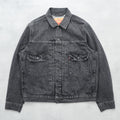 Levi Strauss 2nd Trucker Jacket Denim Jacket G-Jean M 2-Tuck Pleated Black Relaxed Type 2 A7632-0002