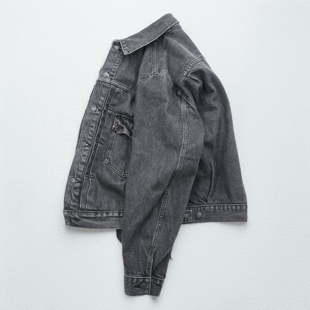 Levi Strauss 2nd Trucker Jacket Denim Jacket G-Jean M 2-Tuck Pleated Black Relaxed Type 2 A7632-0002