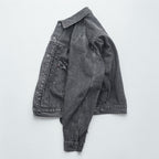 Levi Strauss 2nd Trucker Jacket Denim Jacket G-Jean M 2-Tuck Pleated Black Relaxed Type 2 A7632-0002
