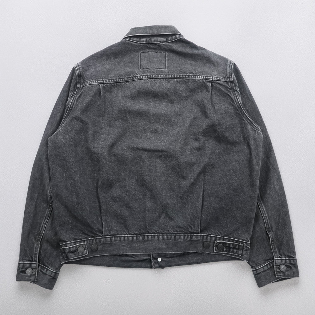 Levi Strauss 2nd Trucker Jacket Denim Jacket G-Jean M 2-Tuck Pleated Black Relaxed Type 2 A7632-0002