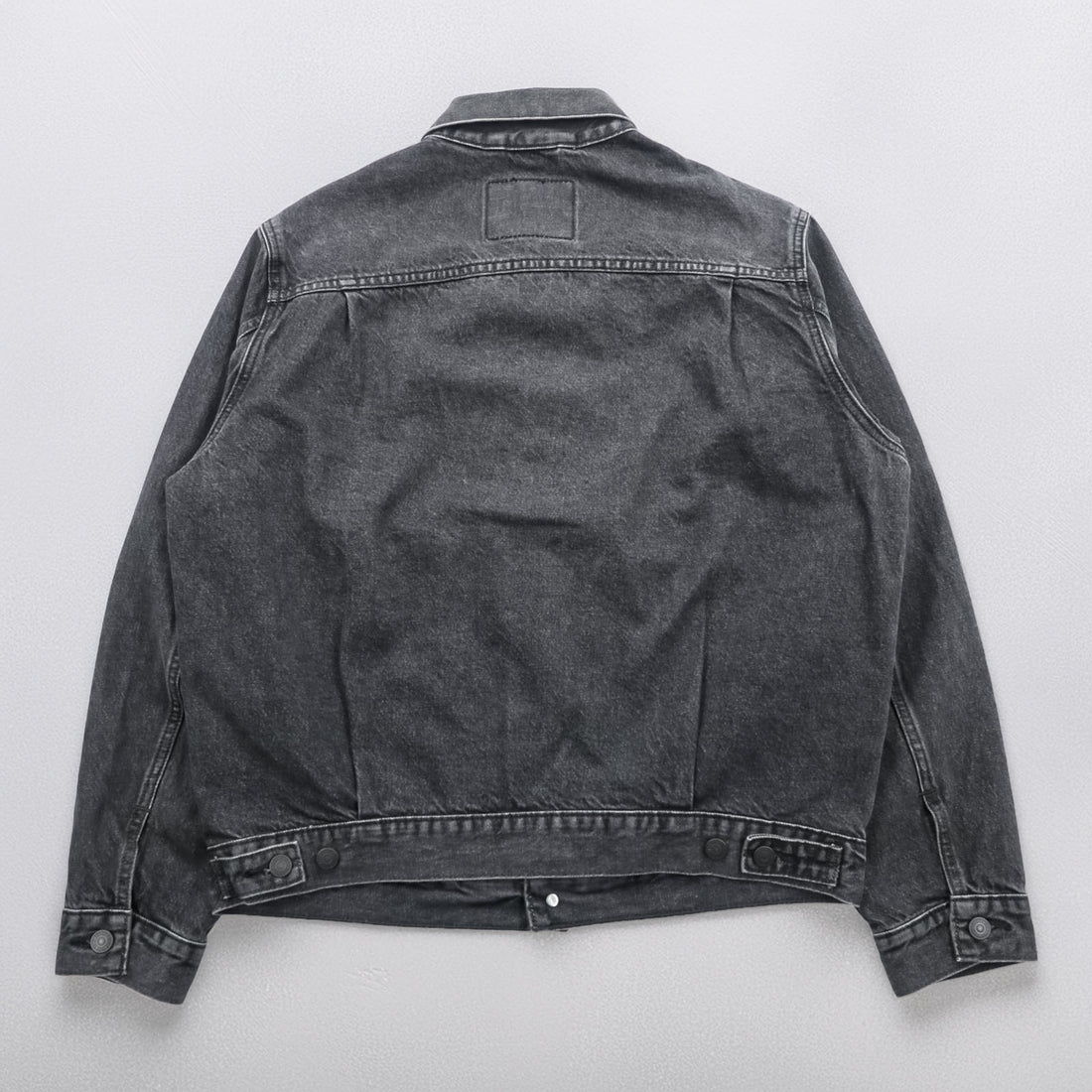 Levi Strauss 2nd Trucker Jacket Denim Jacket G-Jean M 2-Tuck Pleated Black Relaxed Type 2 A7632-0002