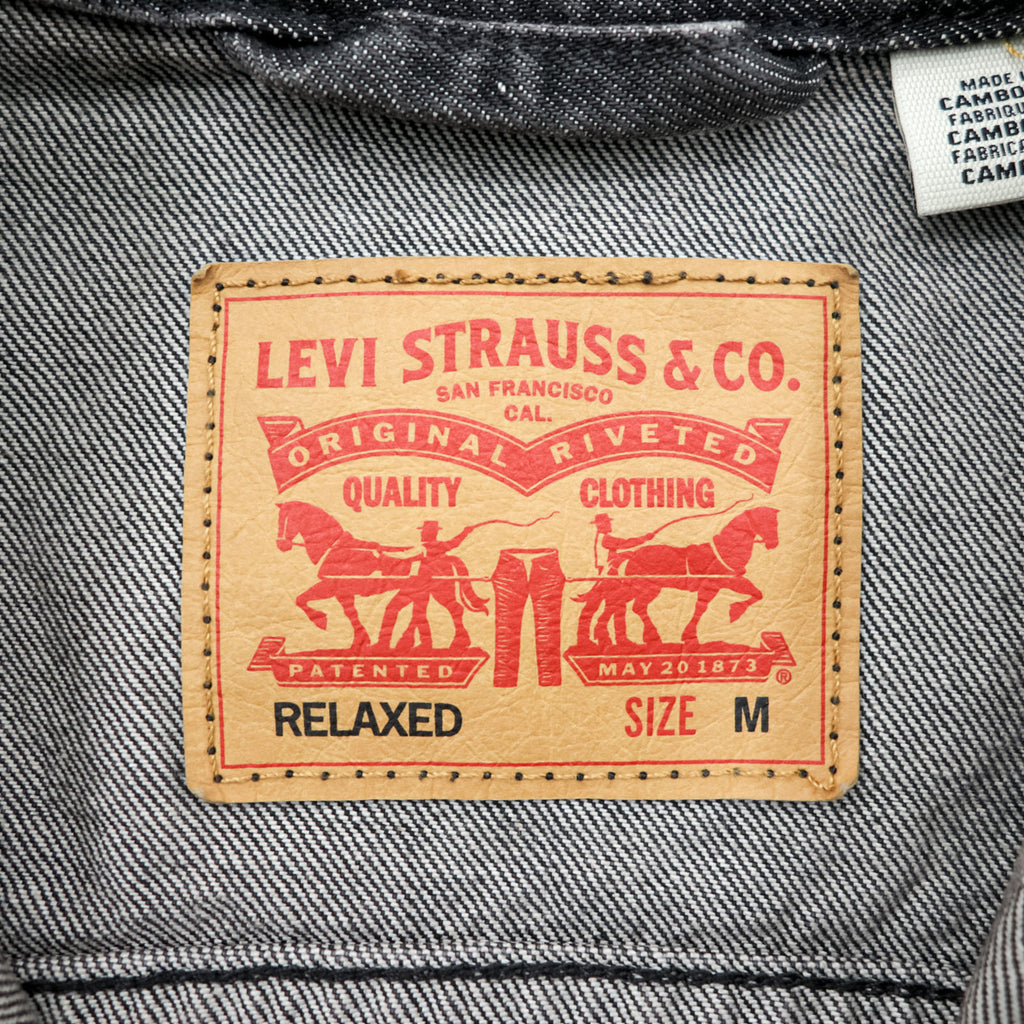 Levi Strauss 2nd Trucker Jacket Denim Jacket G-Jean M 2-Tuck Pleated Black Relaxed Type 2 A7632-0002