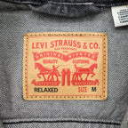 Levi Strauss 2nd Trucker Jacket Denim Jacket G-Jean M 2-Tuck Pleated Black Relaxed Type 2 A7632-0002