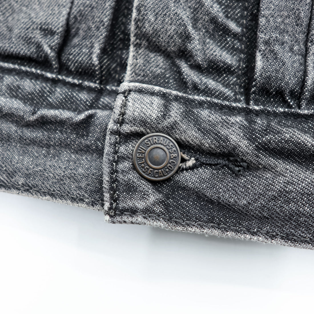 Levi Strauss 2nd Trucker Jacket Denim Jacket G-Jean M 2-Tuck Pleated Black Relaxed Type 2 A7632-0002