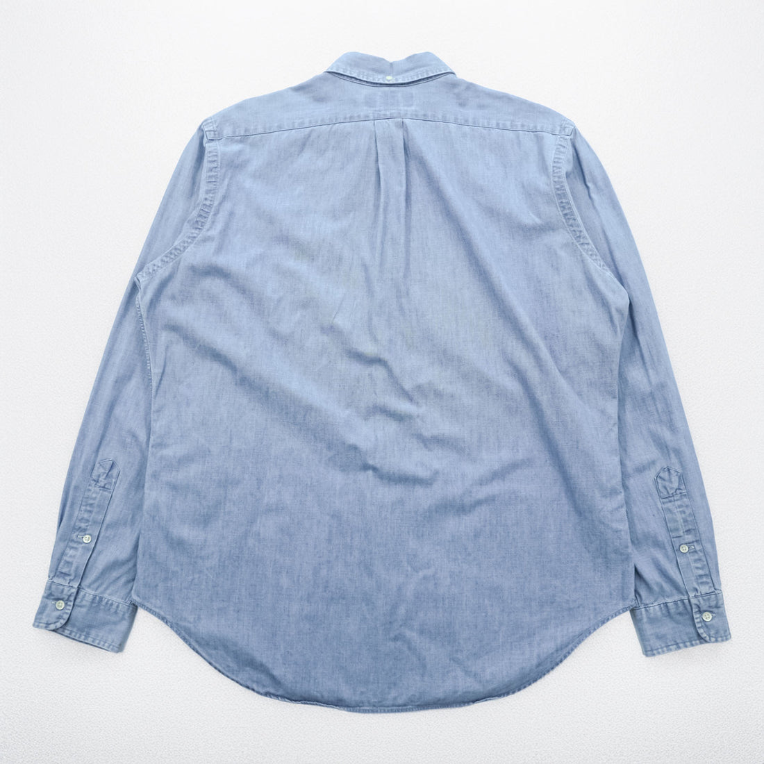 Ralph Lauren 90年代 シャンブレー ボタンダウンシャツ L ブルー CLASSIC FIT スモールポニー 刺繍 ロゴ