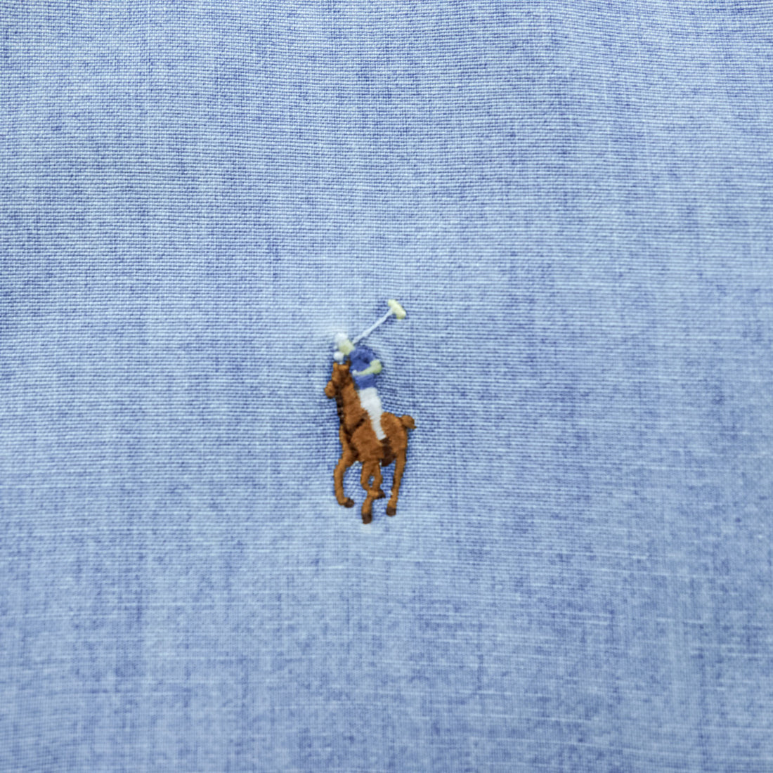 Ralph Lauren 90年代 シャンブレー ボタンダウンシャツ L ブルー CLASSIC FIT スモールポニー 刺繍 ロゴ