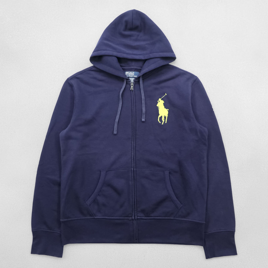 Polo Ralph Lauren 90s Big Pony Embroidery Zip Up Hoodie, Size L, Navy