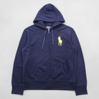 Polo Ralph Lauren 90s Big Pony Embroidery Zip Up Hoodie, Size L, Navy