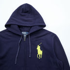Polo Ralph Lauren 90s Big Pony Embroidery Zip Up Hoodie, Size L, Navy