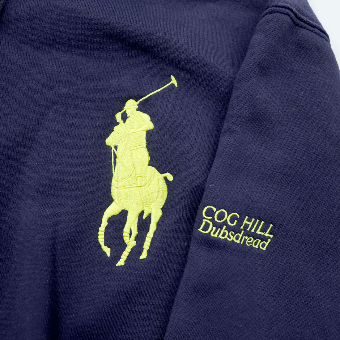 Polo Ralph Lauren 90s Big Pony Embroidery Zip Up Hoodie, Size L, Navy