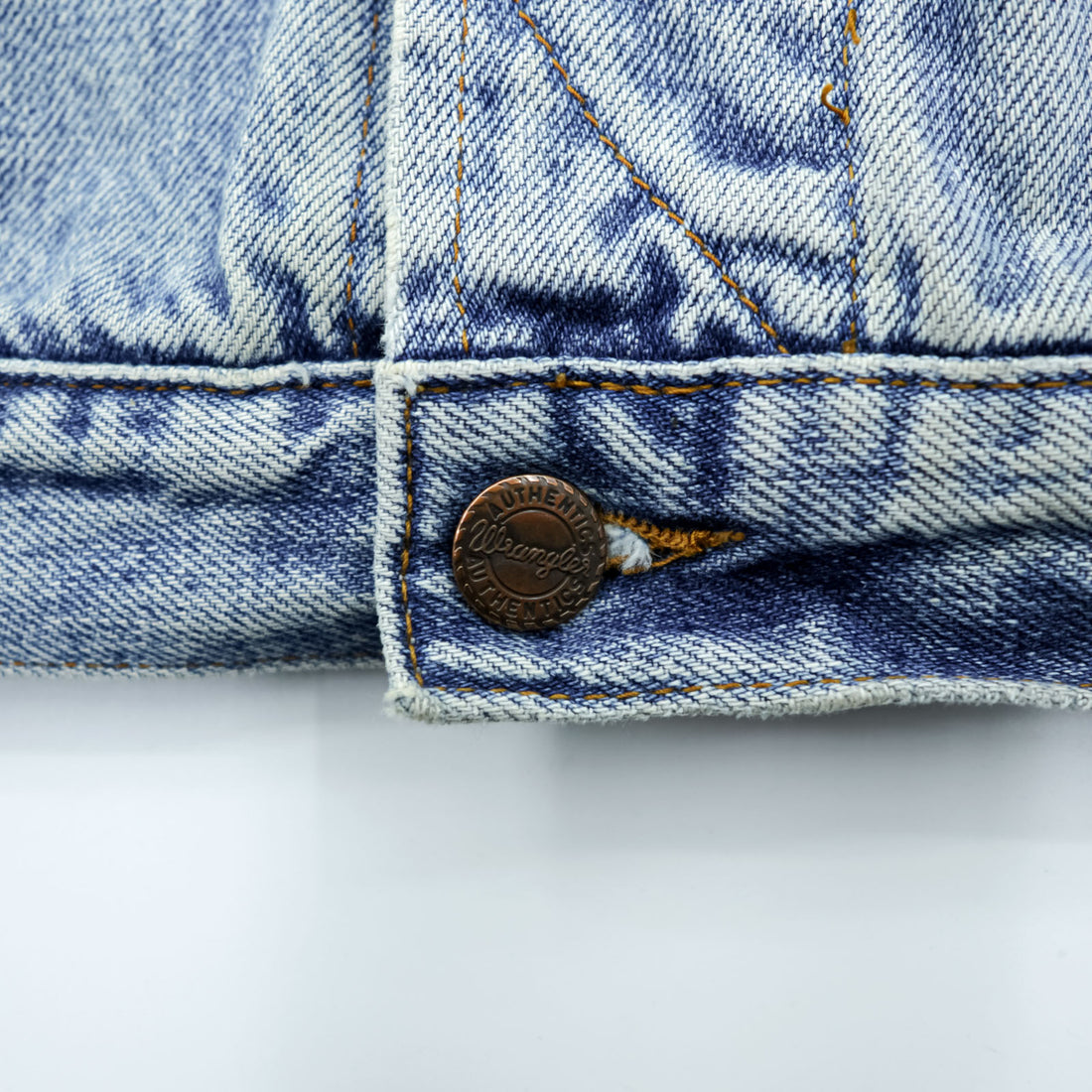 Wrangler 90年代 デニムジャケット Gジャン L ライトブルー ストーンウォッシュ インディゴ AUTHENTIC WESTERN 121172
