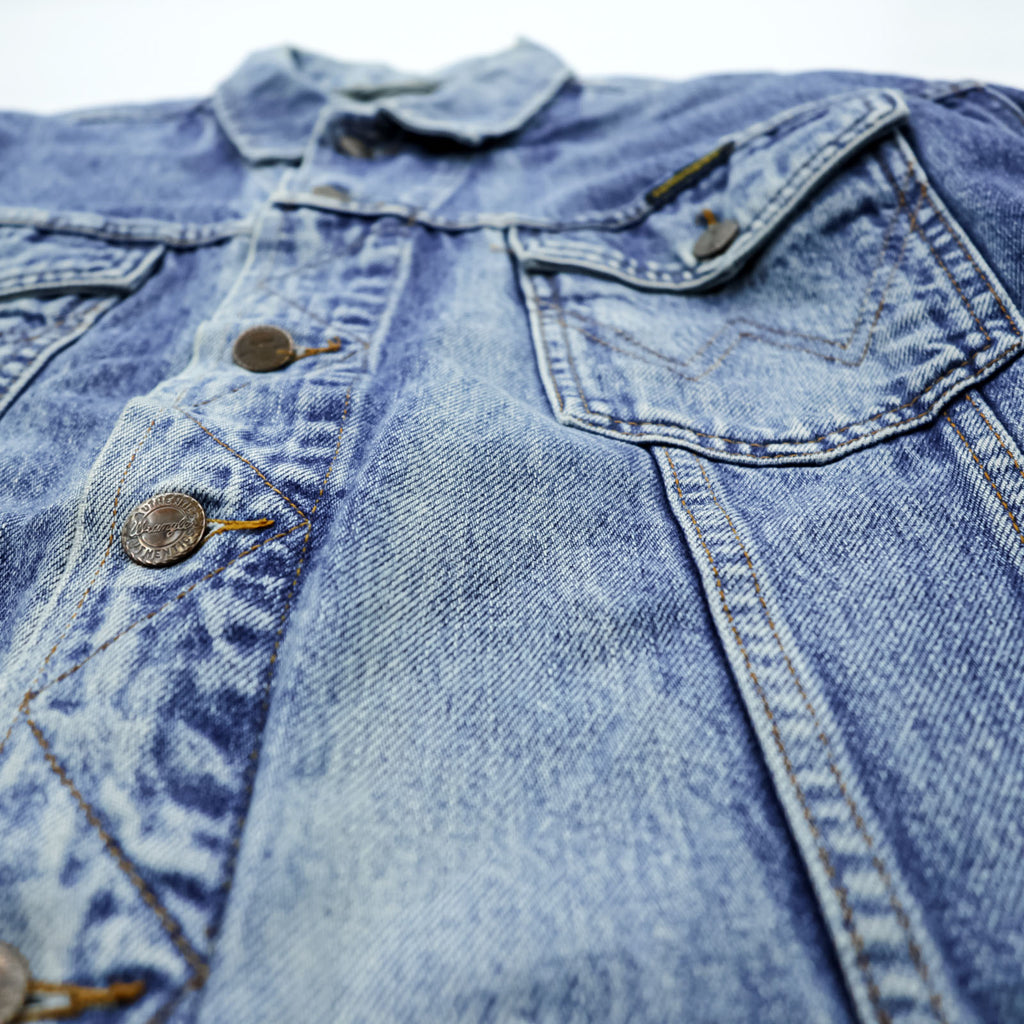 Wrangler 90年代 デニムジャケット Gジャン L ライトブルー ストーンウォッシュ インディゴ AUTHENTIC WESTERN 121172