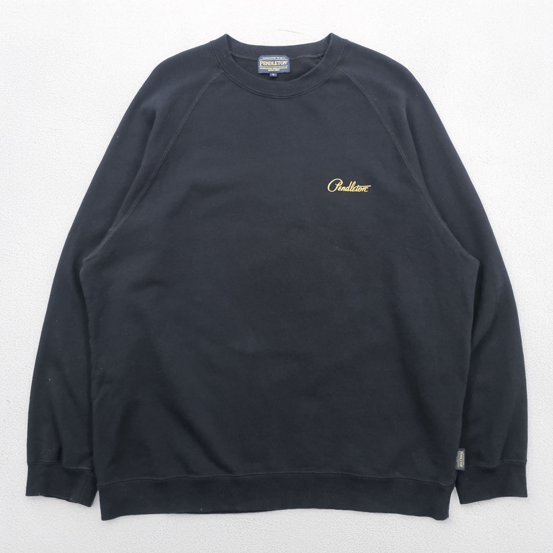 PENDLETON バックプリント スウェット トレーナー L ブラック ネイティブ柄 チマヨ コットン 3475-3006