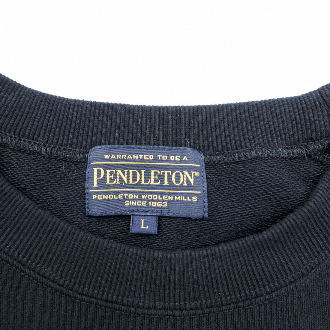 PENDLETON Back Print Sweatshirt, Size L, Black, 3475-3006
