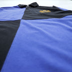 Polo Ralph Lauren 90年代 長袖 ポロシャツ ラガーシャツ M ブラック ブルー カラーブロック エンブレムロゴ ナンバリング