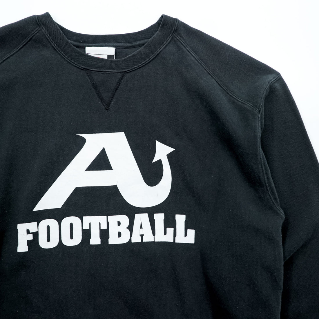Badger Sport 前V スウェット トレーナー L ブラック コットン A FOOTBALL クルーネック
