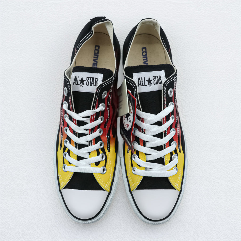 CONVERSE ALL STAR IGNITE Fire Pattern Sneakers US10 Canvas Yellow, Red, Black Unused 1CJ843