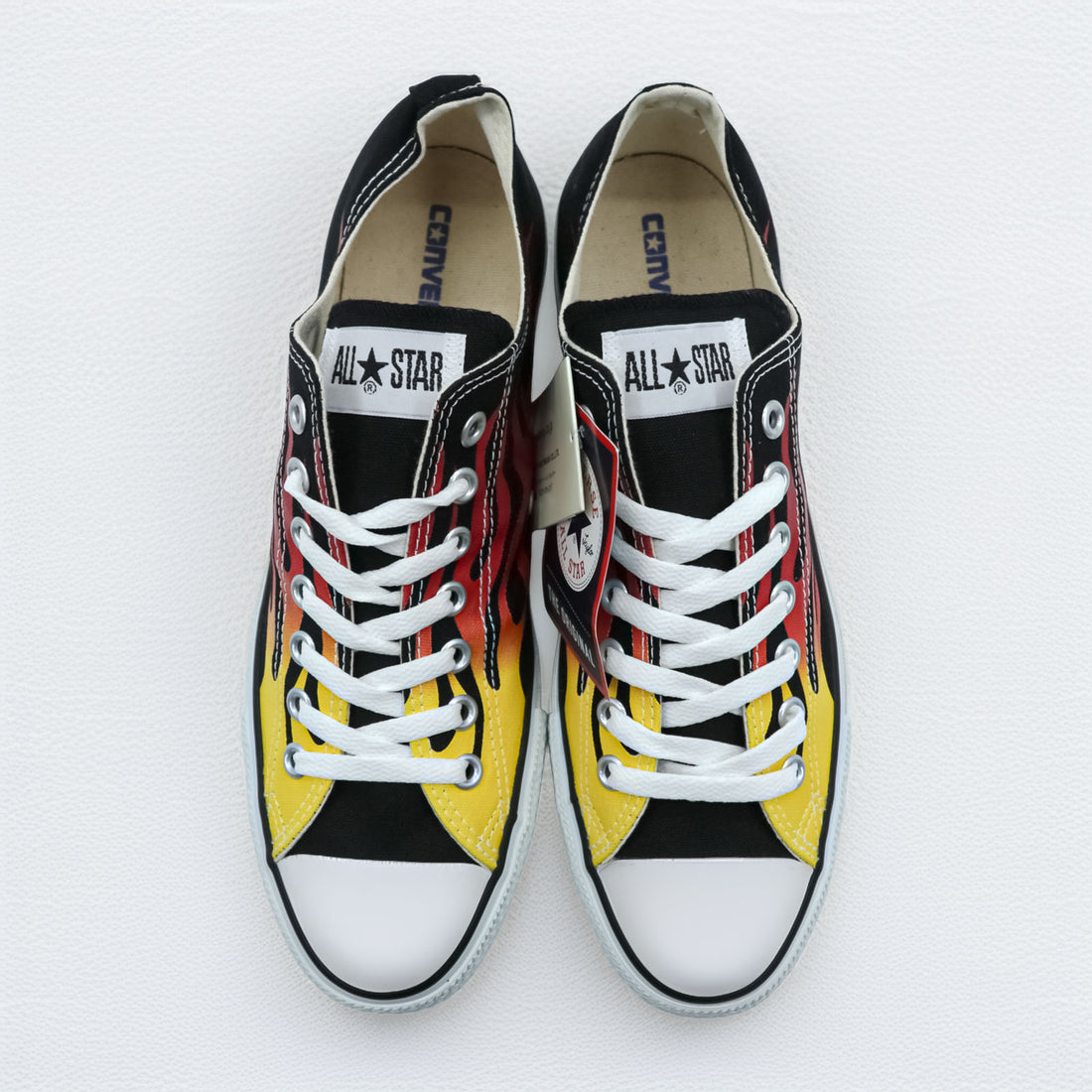 CONVERSE ALL STAR IGNITE Fire Pattern Sneakers US10 Canvas Yellow, Red, Black Unused 1CJ843