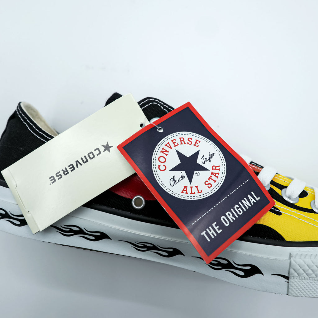 CONVERSE ALL STAR IGNITE Fire Pattern Sneakers US10 Canvas Yellow, Red, Black Unused 1CJ843