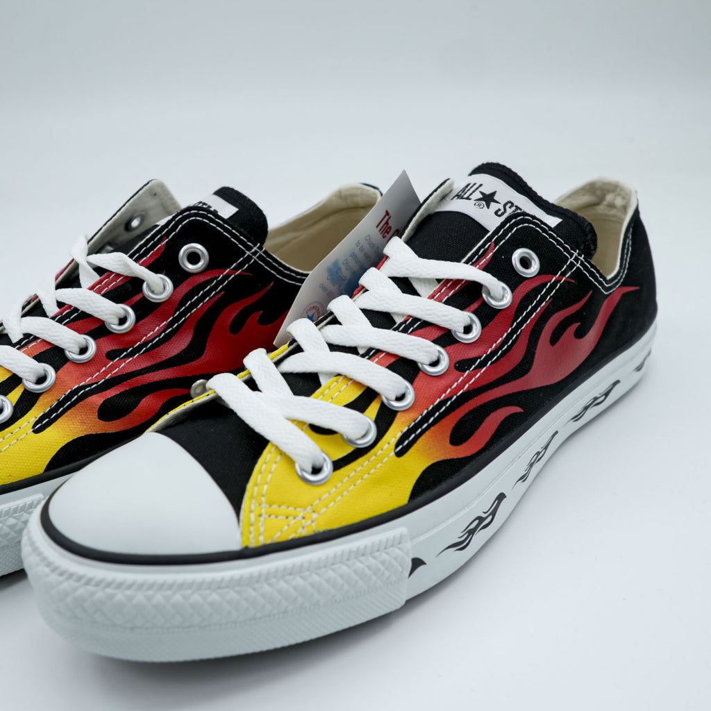 CONVERSE ALL STAR IGNITE Fire Pattern Sneakers US10 Canvas Yellow, Red, Black Unused 1CJ843