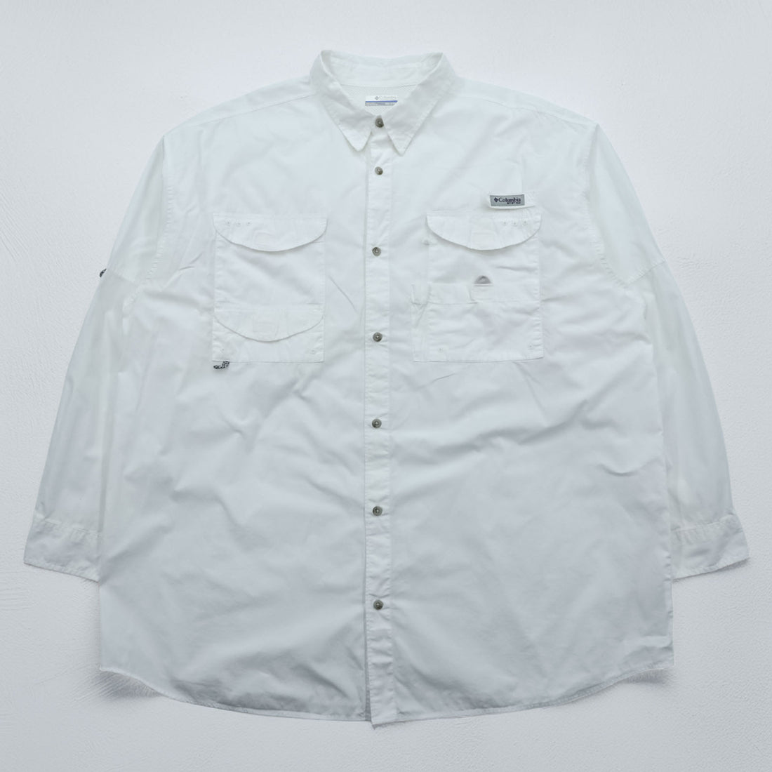 Columbia PFG フィッシングシャツ XXL ホワイト 胸ポケット コットン ビッグサイズ FM7120
