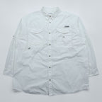 Columbia PFG フィッシングシャツ XXL ホワイト 胸ポケット コットン ビッグサイズ FM7120