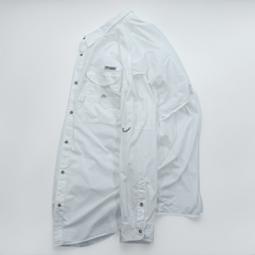 Columbia PFG フィッシングシャツ XXL ホワイト 胸ポケット コットン ビッグサイズ FM7120