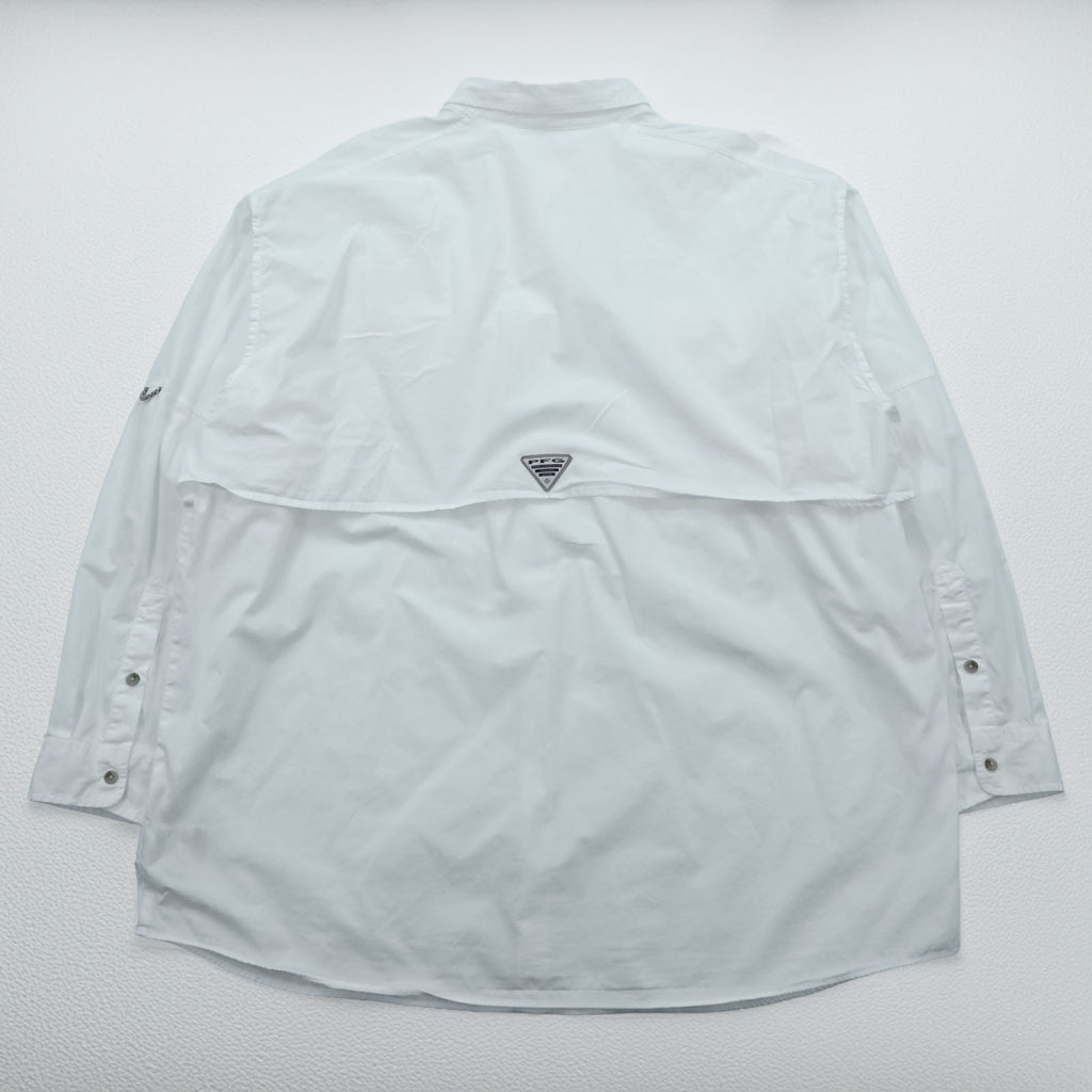 Columbia PFG フィッシングシャツ XXL ホワイト 胸ポケット コットン ビッグサイズ FM7120