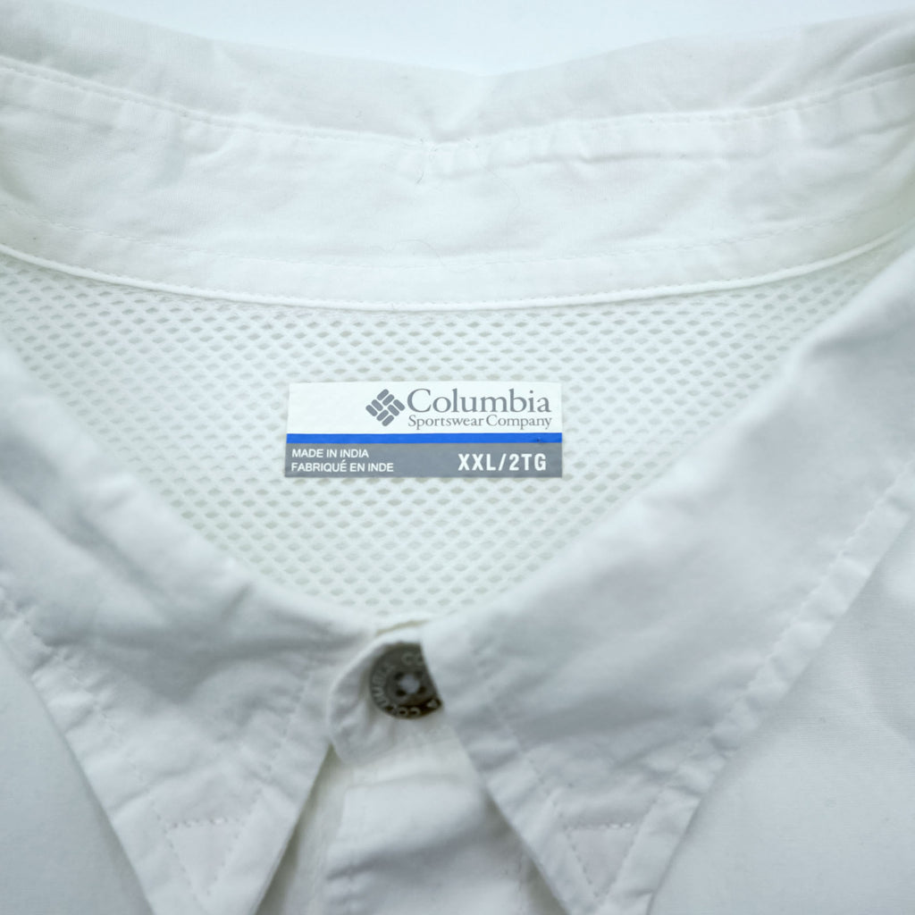 Columbia PFG フィッシングシャツ XXL ホワイト 胸ポケット コットン ビッグサイズ FM7120